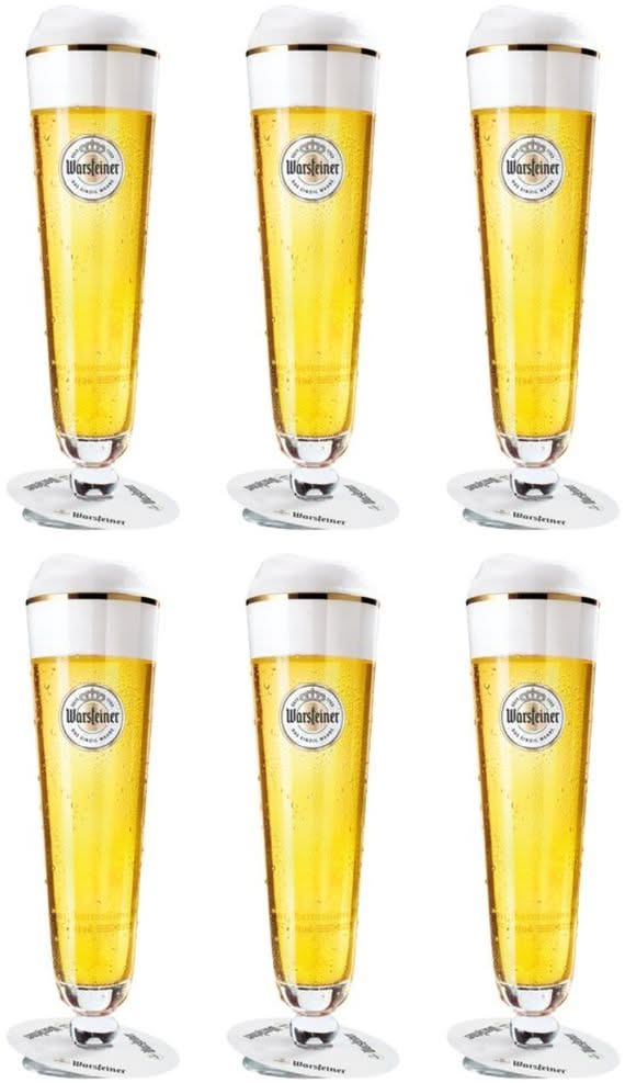 Warsteiner Beer Glasses on Foot 400 ml - 6 Pieces