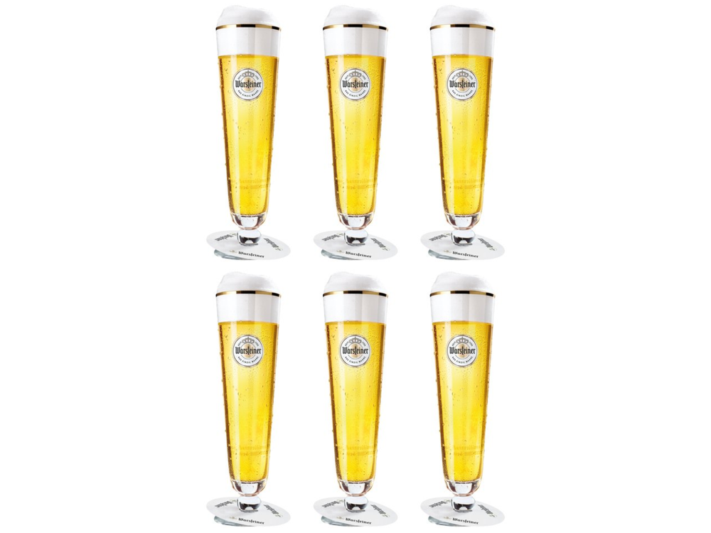 Warsteiner Beer Glasses on Foot 300 ml - 6 Pieces