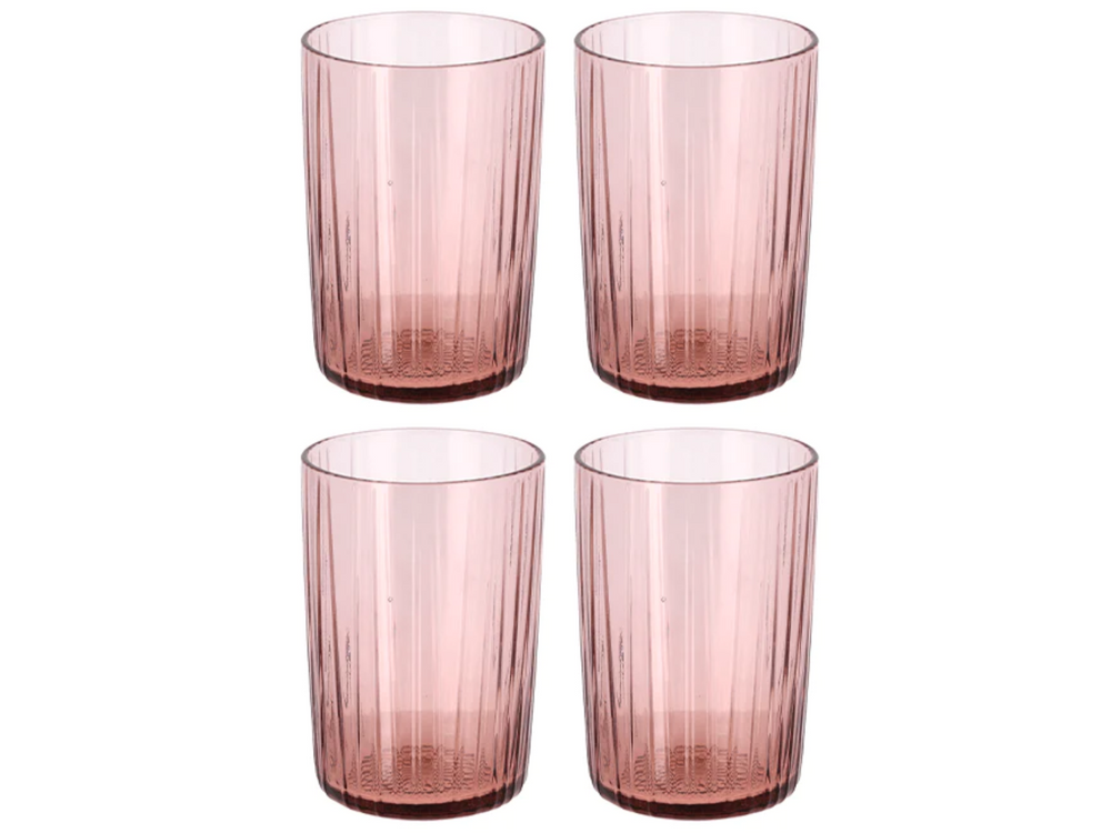 Bitz Waterglas Kusintha - Roze - 280 ml - 4 stuks