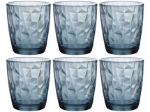 Bormioli Rocco Waterglazen Diamond - Blauw - 300 ml - 6 stuks