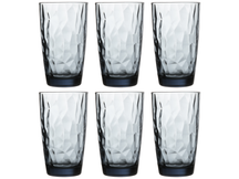 Bormioli Rocco Long Drink Glasses Diamond Blue 470 ml - 6 Pieces