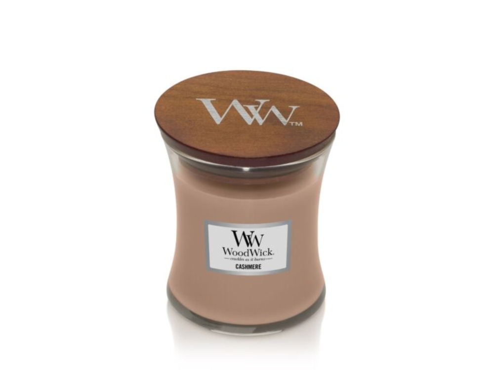 WoodWick Geurkaars Medium Cashmere - 11 cm / ø 10 cm