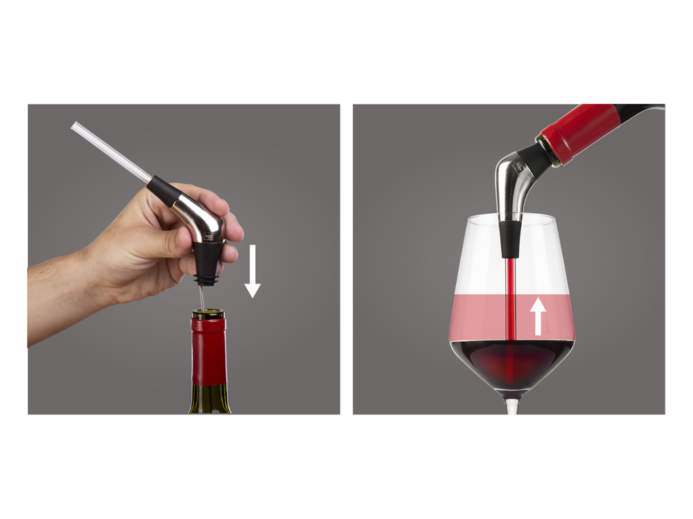 Vacu Vin Wine Pourer Slow Wine Pourer - Silver