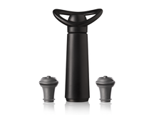 Vacu Vin Wine Pump - with 2 wine stoppers - Wine Saver Concerto - Black