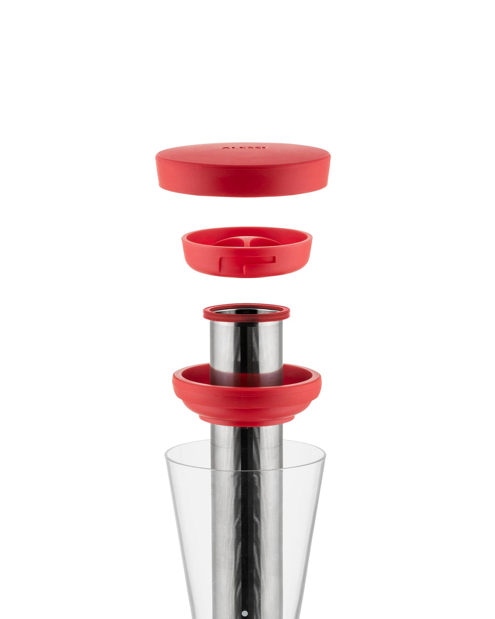 Alessi Cafetiere Mazagran - GIA31 R - Rood - 900 ml - door Giulio Lacchetti