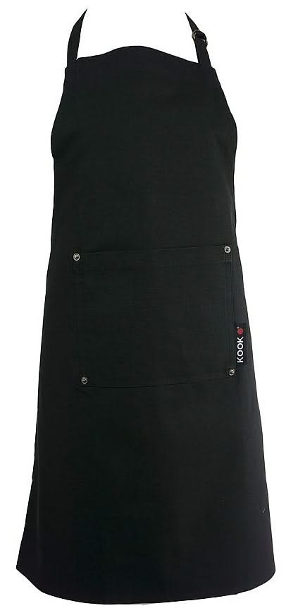 KOOK Kitchen Apron Uni Black 90 x 70 cm