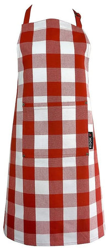 KOOK Kitchen Apron Checkered Red 90 x 70 cm