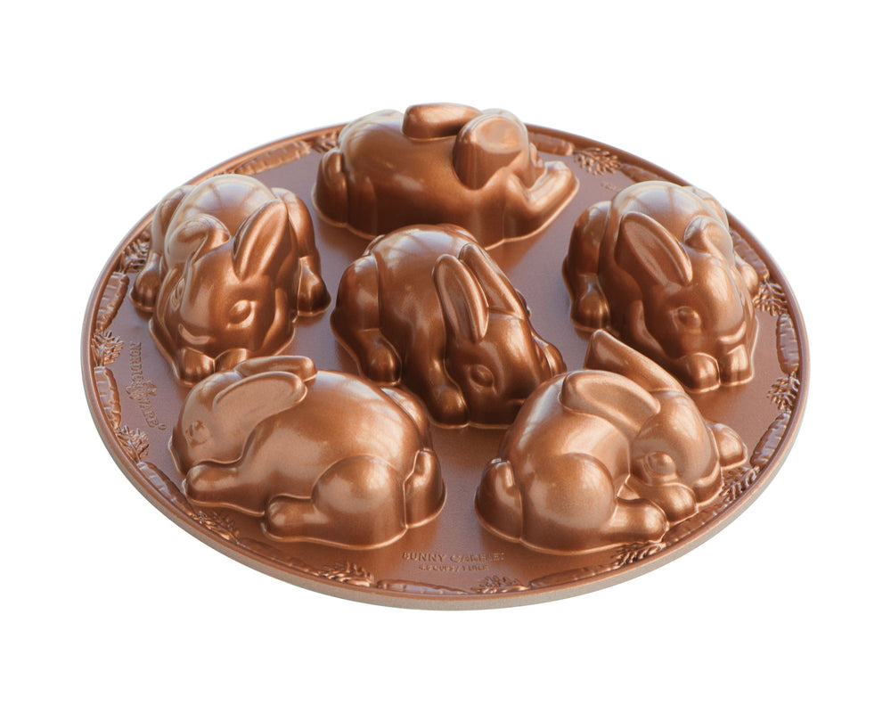 Nordic Ware Bakvorm Baby Bunny Koper - 6 stuks