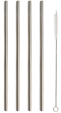 Sareva Reusable straws - with brush - Stainless steel - 4 pieces