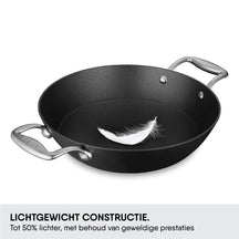 Stahl Cookware Wokpan Gietijzer Lichtgewicht - 28 cm - Ook inductie geschikt