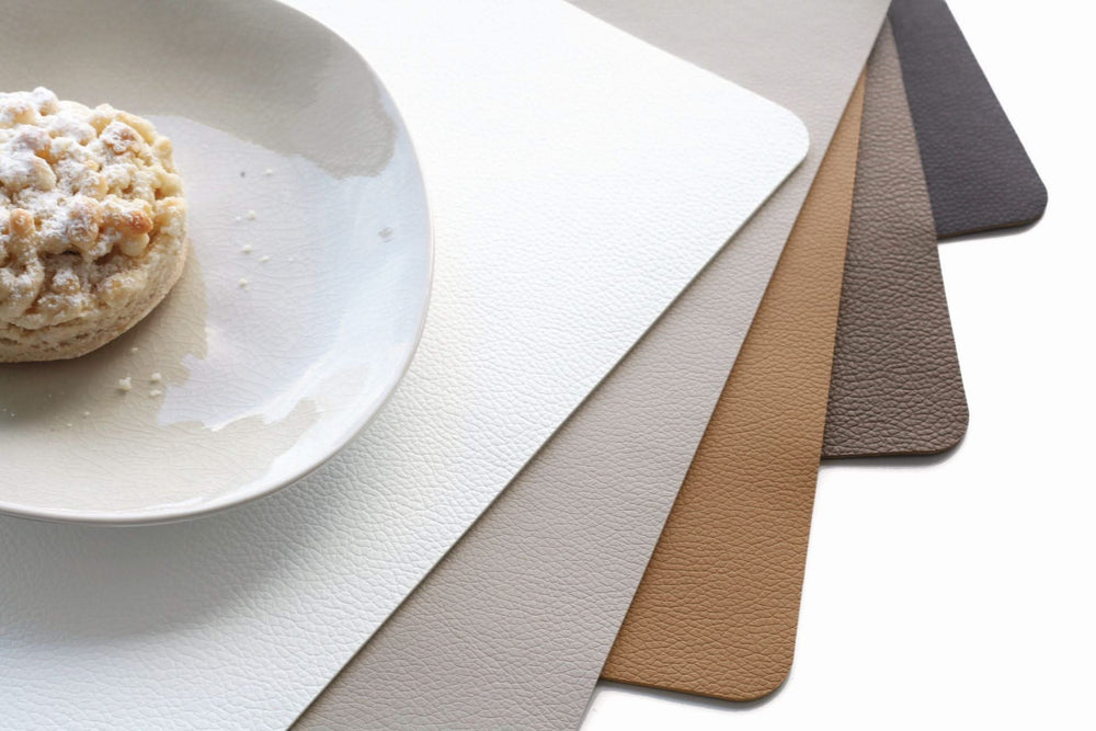 ASA Selection Placemat - Leather Optic Fine - White - 46 x 33 cm