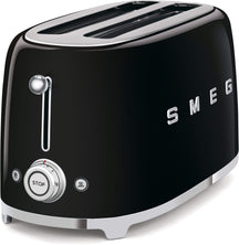 SMEG Broodrooster XL - 2 lange sleuven - zwart - TSF02BLEU