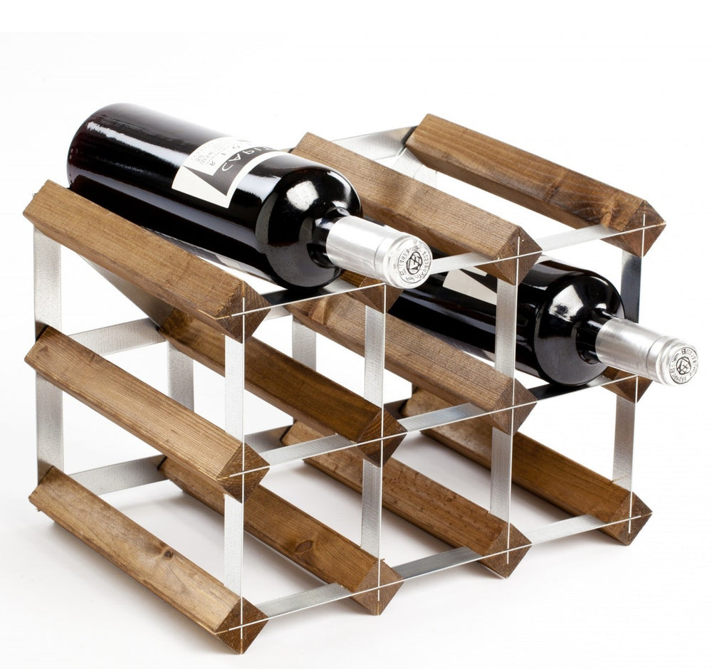 Traditional wine rack - Dark oak - 9 bottles