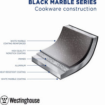 Westinghouse Skillet Black Marble - ø 28 cm / 4.5 Liter - standard non-stick coating