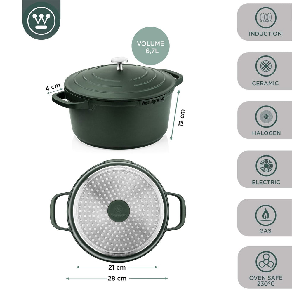 Westinghouse Casserole Performance Gracious Green - ø 28 cm / 6.7 Liter