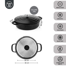 Westinghouse sauté pan - Sauteuse - Performance - Blissful Black - ø 32 cm / 5.8 liters - standard non-stick coating