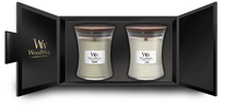 WoodWick Gift Set Scented Candle Medium Fireside & Linen - 2 Pieces