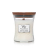 WoodWick Geurkaars Medium White Tea & Jasmine - 11 cm / ø 10 cm