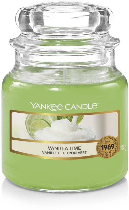 Yankee Candle Geurkaars Small Vanilla Lime - 9 cm / ø 6 cm