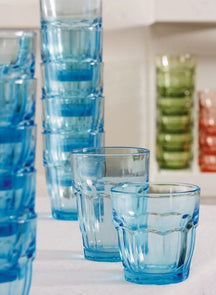 Bormioli Rocco Water Glasses Rock Bar Blue 270 ml - 6 Pieces