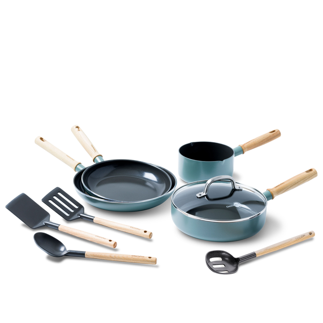 GreenPan Pan Set Mayflower 4-Piece + Utensils