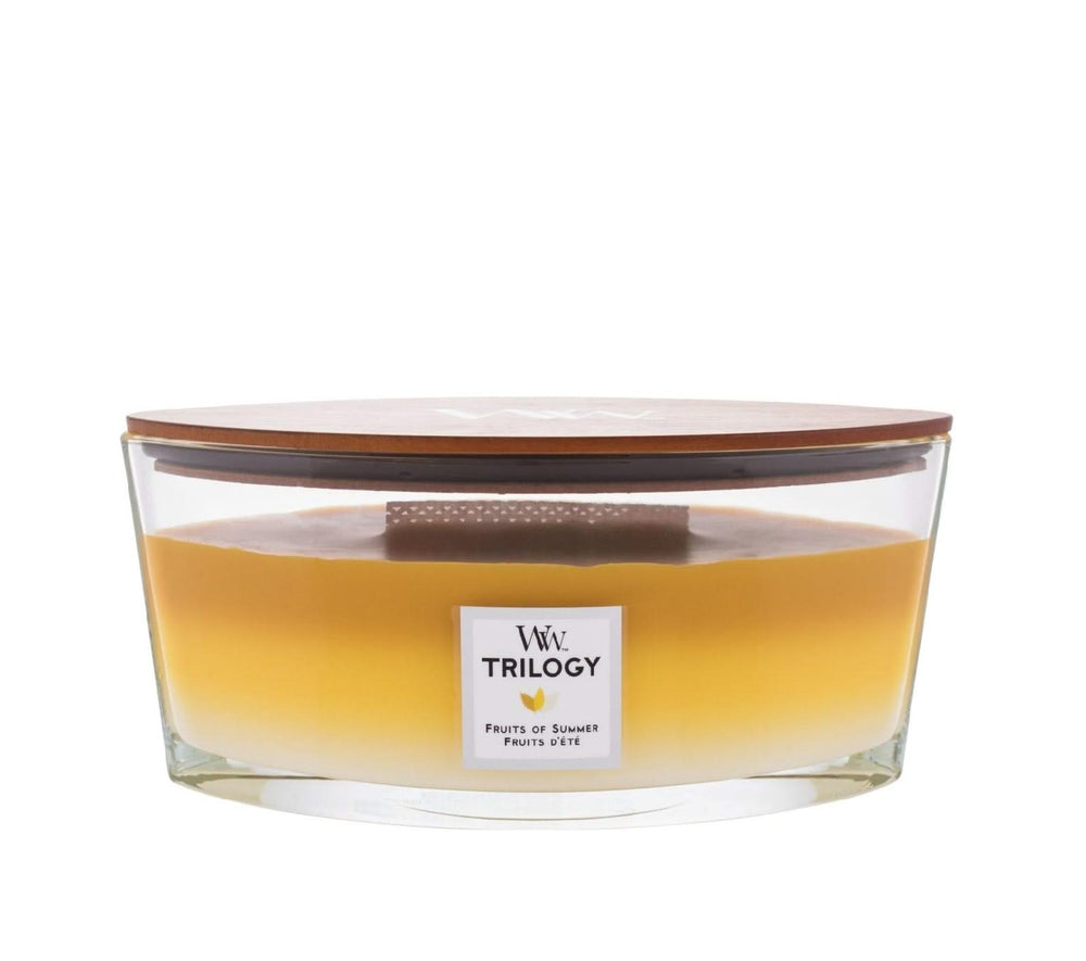 WoodWick Scented Candle Ellipse Trilogy Fruits of Summer - 9 cm / 19 cm