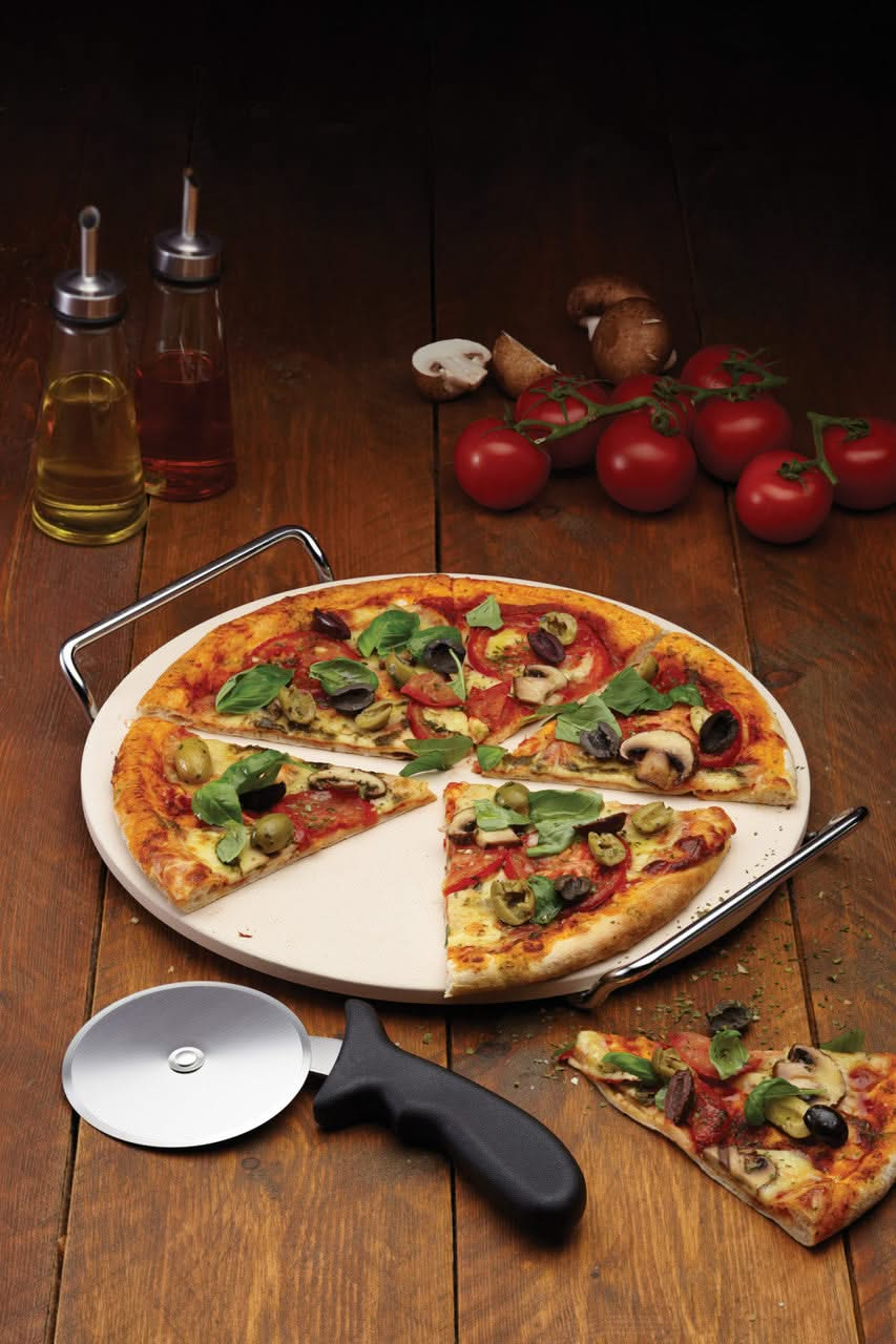 KitchenCraft Pizza Stone and Pizza Knife - 32 cm