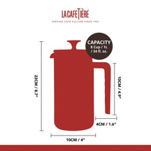 La Cafetière Cafetiere Pisa Stainless Steel / Latte Cream - 1 Liter / 7 cups