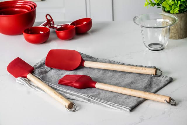 KitchenAid Spatula Set Core Emperor Red Birchwood 3-Piece