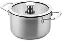 DUCQ Pannenset (Kookpan ø 16 / 18 / 20 / 24 cm + Steelpan ø 16 cm + Braadpan ø 26 cm) + Deksels - Downdraft - RVS - 6 delige set