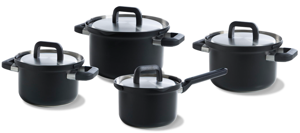 BK Pan Set Flow Cool Black Stainless Steel - 4-Piece