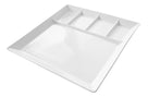 Fondue plate / Gourmet plate - 5 compartments - White - 24 x 24 cm