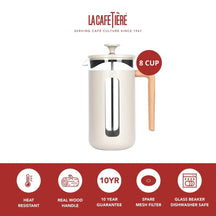 La Cafetière Cafetiere Pisa Stainless Steel / Latte Cream - 1 Liter / 7 cups