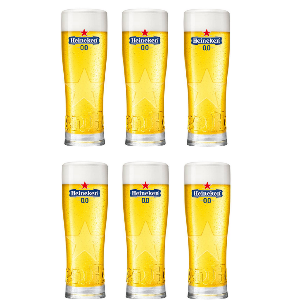 Heineken Beer Glasses 0.0 Star 250 ml - 6 Pieces