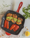 Blackwell Grillpan - Gietijzer - Rood - 27 x 27 cm - zonder anti-aanbaklaag - geschikt voor inductie