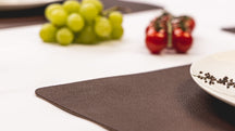 Jay Hill Placemats - Vegan leather - Brown / Sand - double-sided - 46 x 33 cm - 6 Pieces