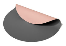 Jay Hill Placemats - Vegan leather - Gray / Pink - double-sided - ø 38 cm - 6 Pieces