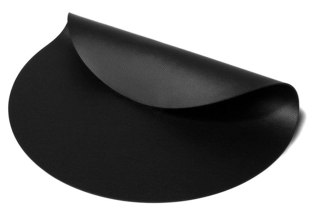 Jay Hill Placemats - Vegan leather - Black - ø 38 cm - 6 Pieces