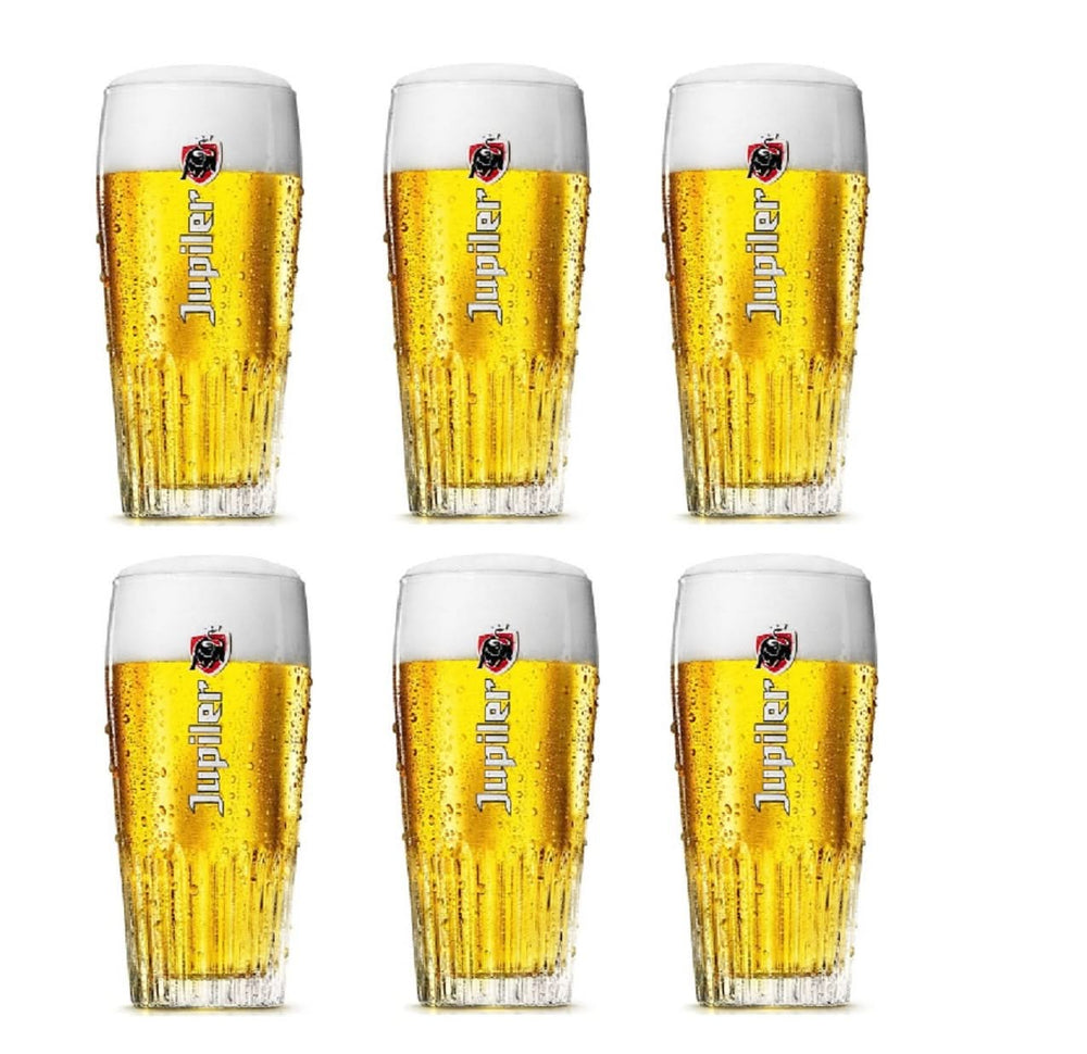 Jupiler Beer Glasses 330 ml - 6 Pieces