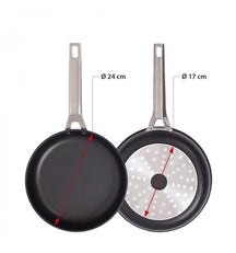 Valira Frying Pan Set Aire Black - ø 24 + 28 cm - standard non-stick coating