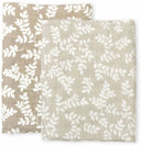 A Little Lovely Company Hydrofiele Doek - Bladeren - Taupe - 2 Stuks