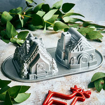 Nordic Ware Baking tin gingerbread house duet silver - 2 pieces