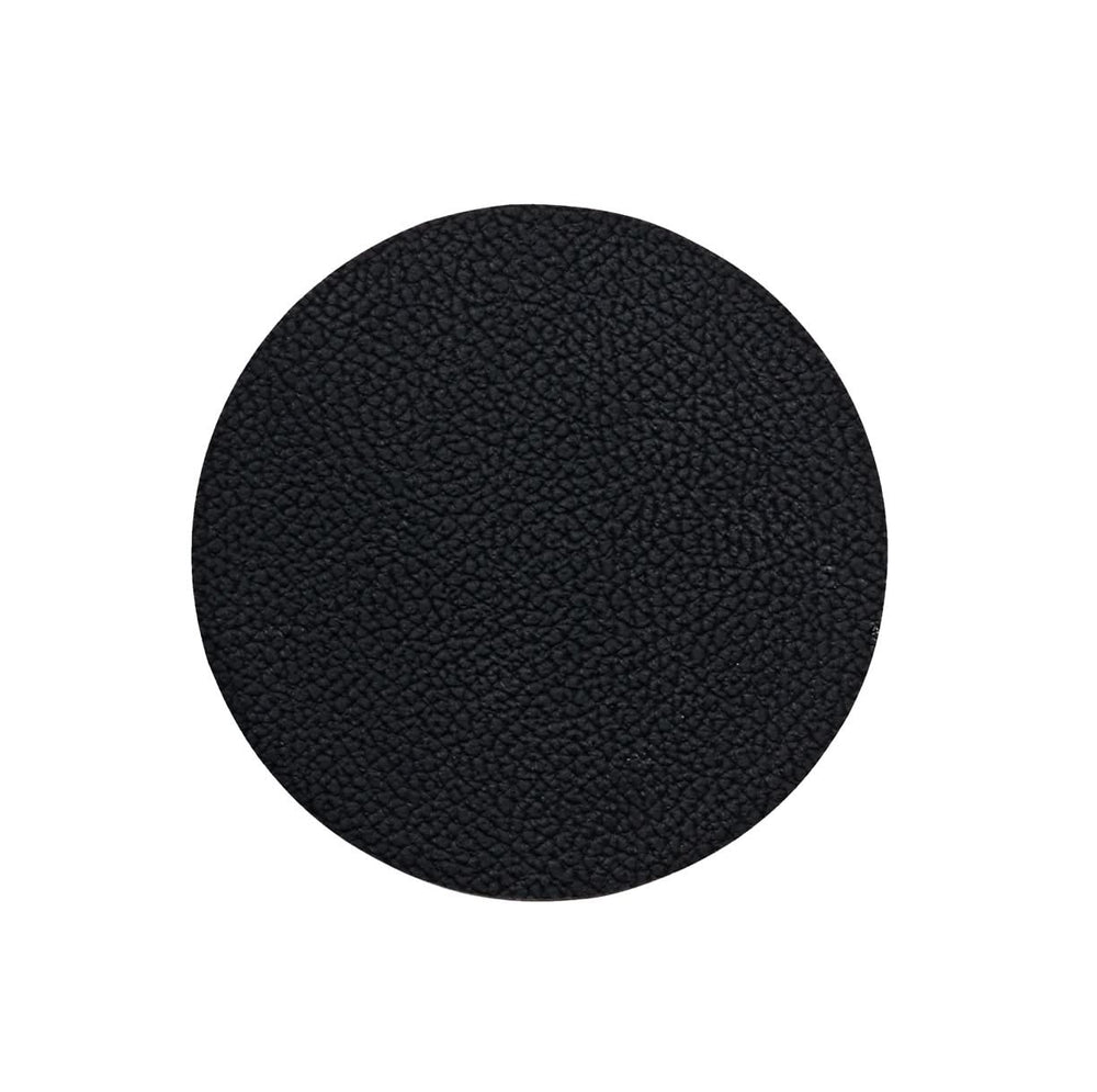 Jay Hill Coasters - Vegan leather - Black - ø 10 cm - 6 Pieces