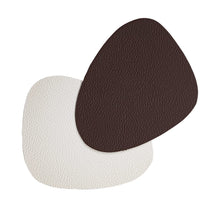 Jay Hill Coasters - Vegan leather - Brown / White - Organic - 13 x 11 cm - 6 pieces