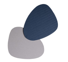 Jay Hill Coasters - Vegan leather - Grey / Blue - Organic - double-sided - 13 x 11 cm - 6 pieces