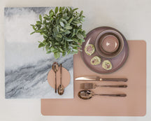 Jay Hill Placemats - Vegan leather - Gray / Pink - double-sided - 46 x 33 cm - 6 Pieces