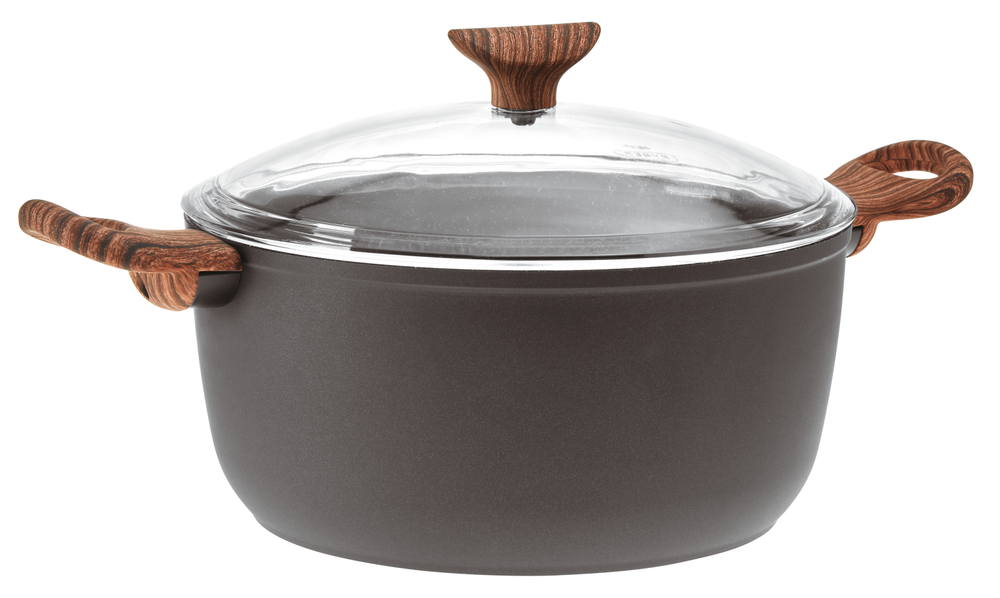 Sambonet Casserole Pan Rock 'n' Rose Black - ø 24 cm / 4.5 Liter - standard non-stick coating