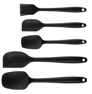 Set de spatules Sareva (2 spatules, 2 grattoirs et pinceau à pâtisserie) - Silicone