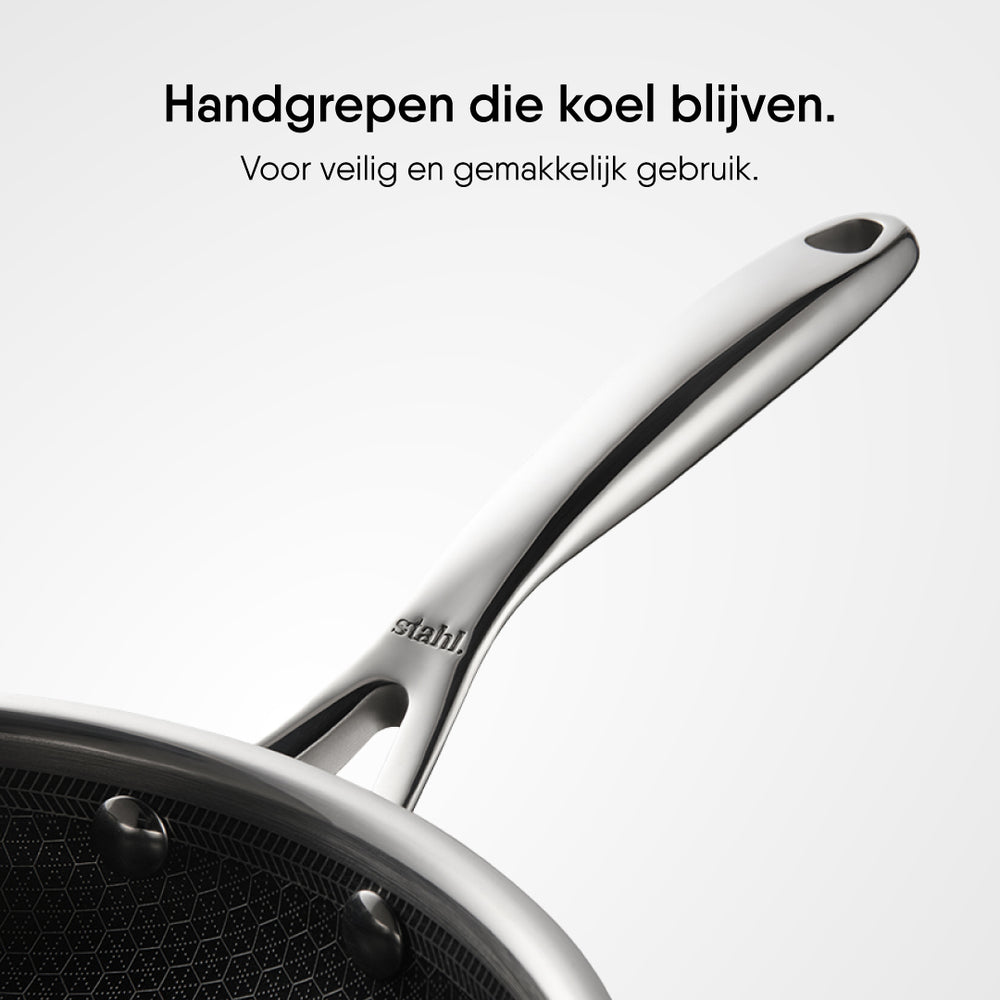 Stahl Cookware Koekenpan Hybrid 20 cm - Inclusief Glazen Deksel