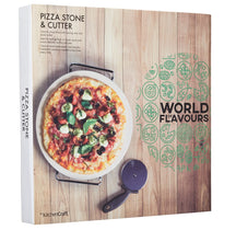 KitchenCraft Pizza Stone and Pizza Knife - 32 cm